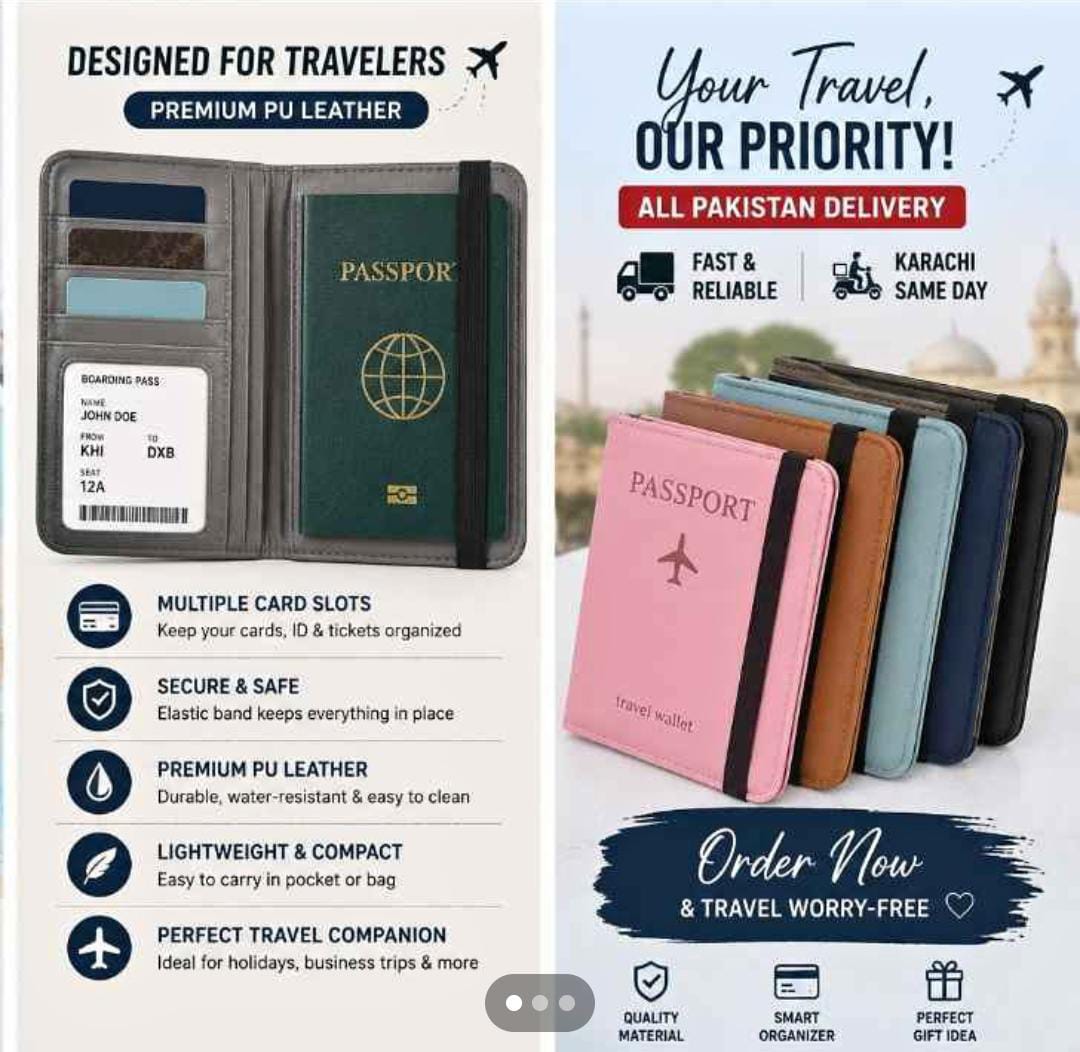 RFID-Protected Passport Travel Wallet