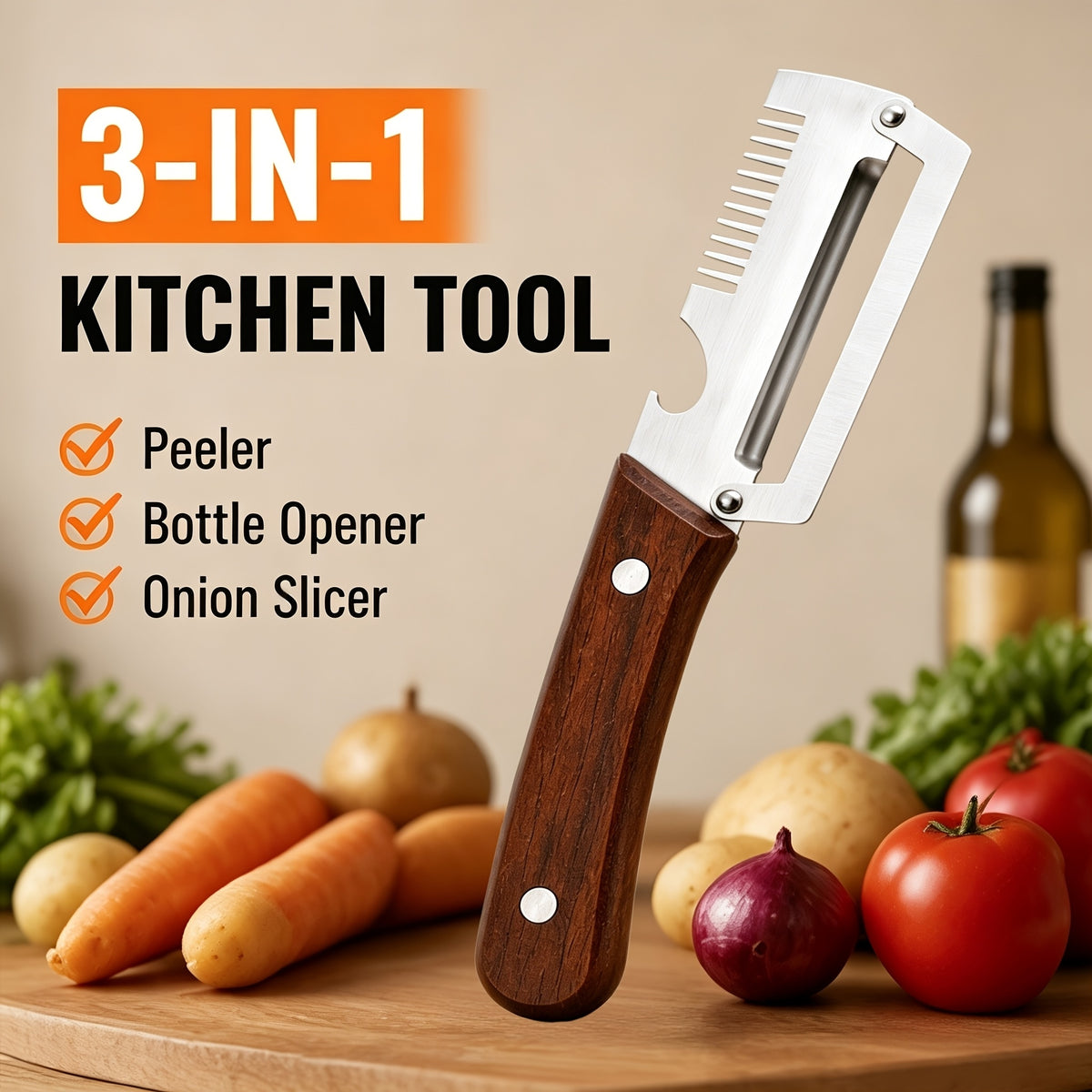 3-in-1 Stainless-Steel Peeler