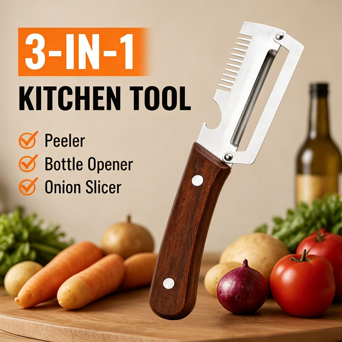 3-in-1 Stainless-Steel Peeler